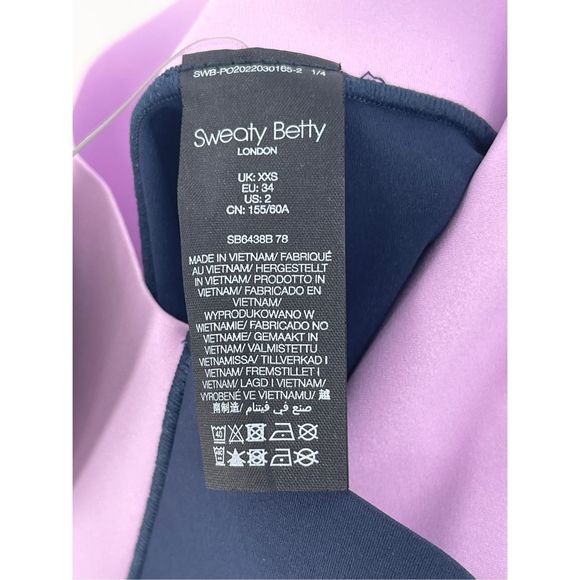 Sweaty Betty Legging Power Block Women’s XXS Blue Pink High Waist 7/8 Length New - Picture 10 of 13